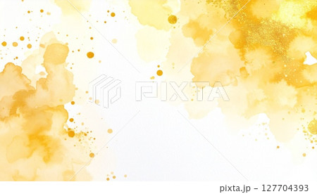 柔らかな水彩グラデーションと飛沫の背景素材　 127704393