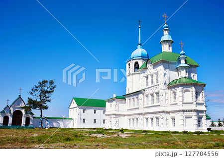 The monastery in the village of Posolsk on the shore of Lake Baikal 127704556
