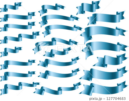 リボン、変形滑、5水色 127704683
