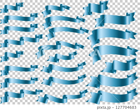 リボン、変形滑、5水色 127704683