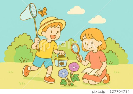 夏の思い出　昆虫採集！植物観察！ 127704754