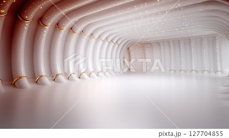 empty room with red curtains 127704855
