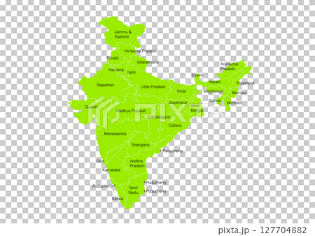 世界地圖上的印度地圖 127704882