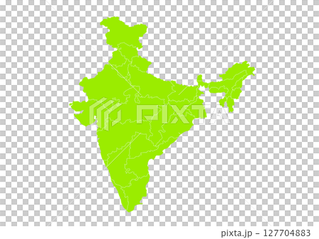 世界地図より、インドの地図 (Map of India) 世界地図より、インドの地図 (Map of India) 127704883