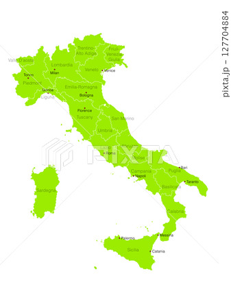 世界地図より、イタリアの地図　（Map of Italy） 127704884