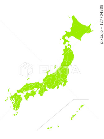 世界地図より、日本列島の地図　（Map of Japan） 127704888