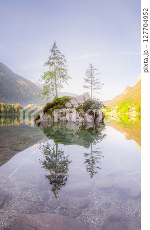 View of Hintersee lake in Berchtesgaden National Park Bavarian Alps, Germany View of Hintersee lake in Berchtesgaden National Park Bavarian Alps, Germany 127704952
