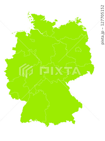 世界地図より、ドイツの行政区分地図　（Map of Germany.） 127705152
