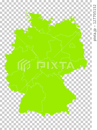世界地図より、ドイツの行政区分地図　（Map of Germany.） 127705152