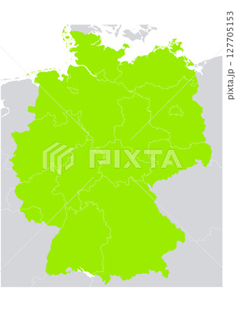 世界地図より、ドイツの行政区分地図　（Map of Germany.） 127705153
