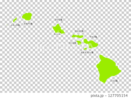 Map of Hawaii from a world map 127705154