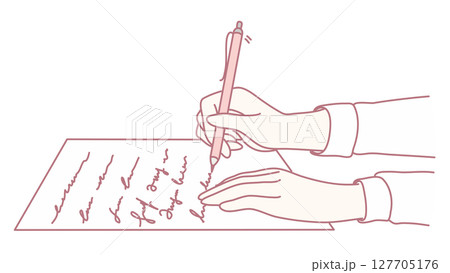 Elegant Hands Skillfully Writing a Thoughtful Letter with a Fine Pen Tool for Expression Elegant Hands Skillfully Writing a Thoughtful Letter with a Fine Pen Tool for Expression 127705176
