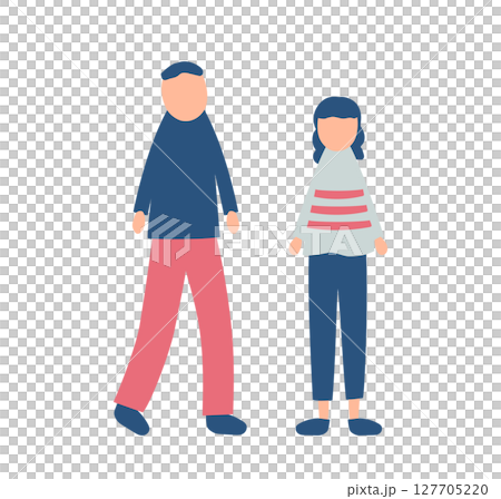 易於使用的男性和女性插圖 易於使用的男性和女性插圖 127705220