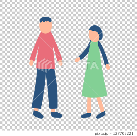 易於使用的男性和女性插圖 易於使用的男性和女性插圖 127705221