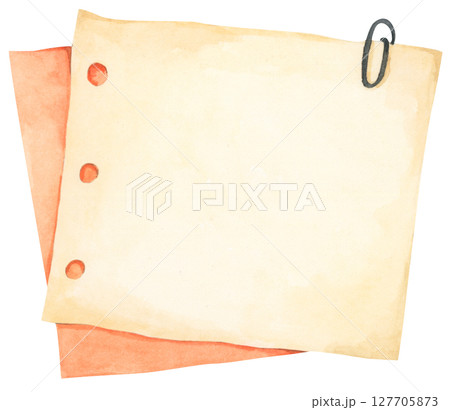 Pastel Notepad and Sticky Notes. Memo Pad for Planner, Office or Back to School. Watercolor Note Paper Illustration. 127705873