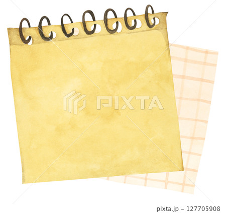 Pastel Notepad and Sticky Notes. Memo Pad for Planner, Office or Back to School. Watercolor Note Paper Illustration. 127705908