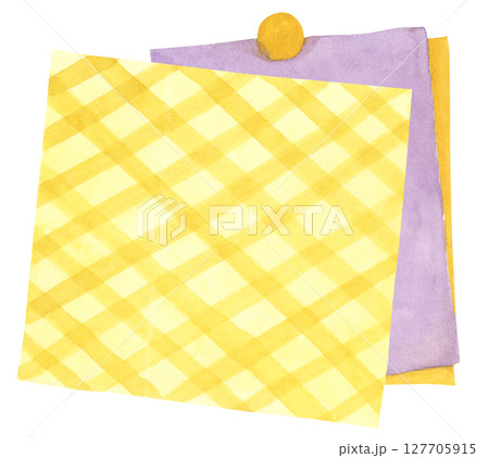 Pastel Notepad and Sticky Notes. Memo Pad for Planner, Office or Back to School. Watercolor Note Paper Illustration. 127705915
