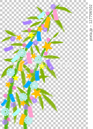 七夕笹飾りのイラスト 127706502