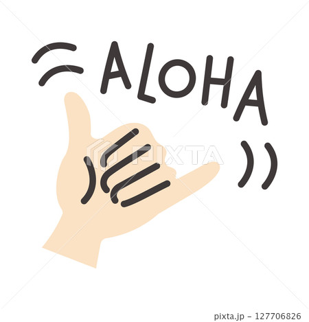 アロハポーズのハンドサインイラスト 127706826