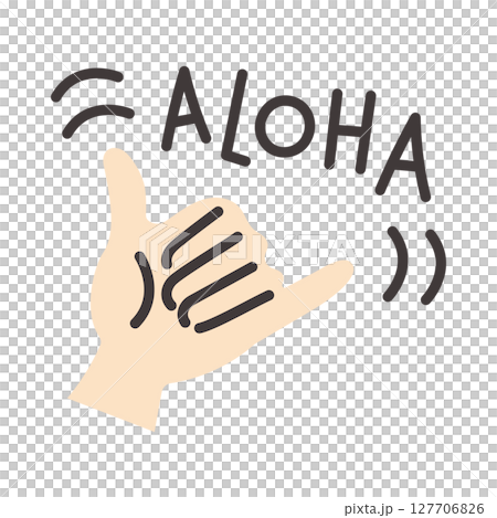 アロハポーズのハンドサインイラスト 127706826
