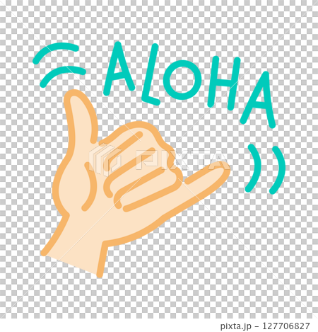 Pop and colorful Aloha pose hand sign illustration Pop and colorful Aloha pose hand sign illustration 127706827