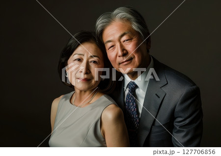 寄り添う熟年夫婦の優雅なひととき 127706856