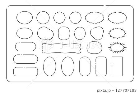 シンプルな吹き出しフレームセット シンプルな吹き出しフレームセット 127707185