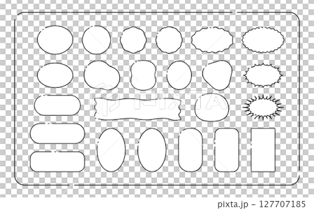 シンプルな吹き出しフレームセット シンプルな吹き出しフレームセット 127707185