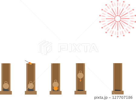 打ち上げ花火が打ちあがるまでのイメージ素材 打ち上げ花火が打ちあがるまでのイメージ素材 127707186