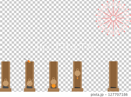 打ち上げ花火が打ちあがるまでのイメージ素材 打ち上げ花火が打ちあがるまでのイメージ素材 127707186