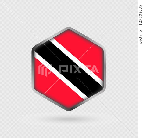 Trinidad and Tobago Flag Icon in Hexagon Shape. 127708035