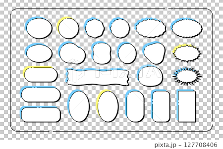 簡單的語音氣泡框集、顏色、陰影 127708406