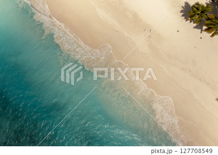 Tropical carribbean beach, aerial abstract background Tropical carribbean beach, aerial abstract background 127708549
