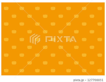 ハロウィンのかぼちゃのパターン素材　オレンジ色 127708831