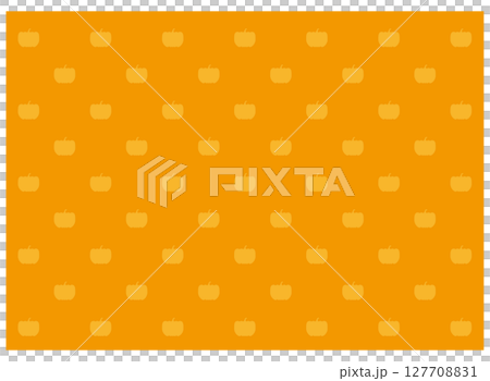 ハロウィンのかぼちゃのパターン素材　オレンジ色 127708831
