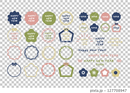 新年新年人物框架插圖素材集 127708947