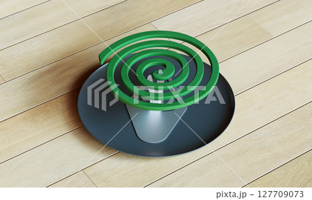 Spiral Mosquito Coil. 3D Rendering. Spiral Mosquito Coil. 3D Rendering. 127709073