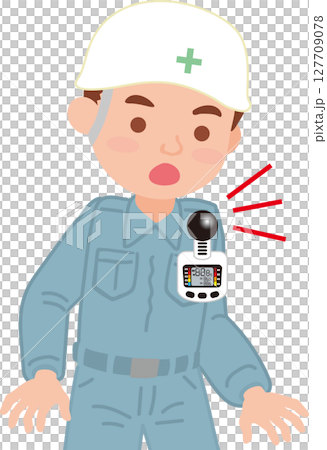 WBGT 測量裝置示意圖_配戴裝置的人_上身 127709078