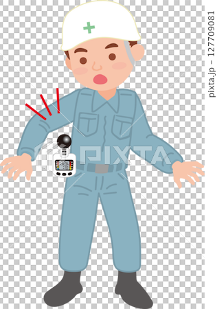 WBGT 測量設備插圖_戴在腰部的人_全身 127709081