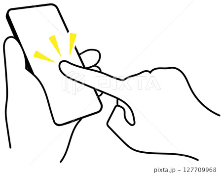 スマホを操作する手 127709968