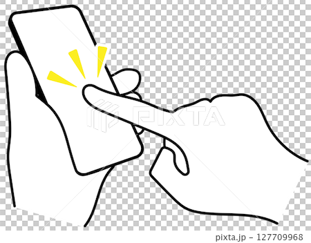 Hand to operate smartphone 127709968