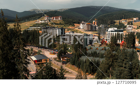 Bukovel, Ukraine,22 August , 2024: Bukovel ski resort in autumn. 127710095