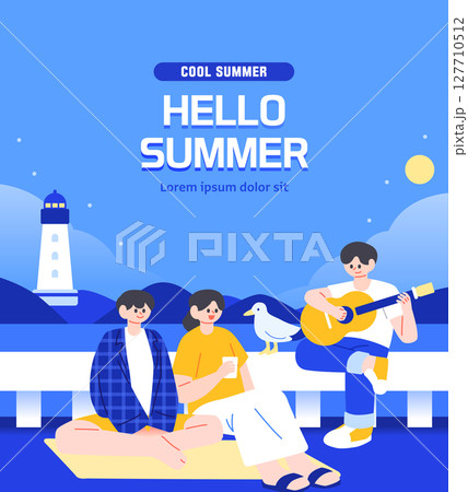 Summer Vacation Travel Illustration  127710512
