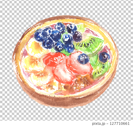 アサイーボウルの水彩イラスト 127710661