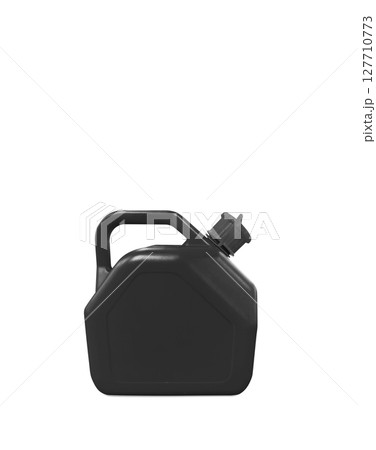 Black plastic oil gallon on white background. 127710773