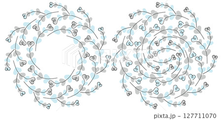 Heart shape Twigs Circular Frame border and Background Texture Winter Holidays Copy space Templates 127711070