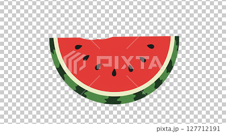 西瓜切成半圓形的插圖 127712191