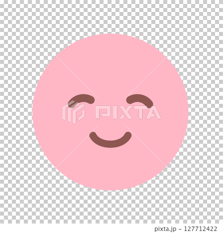 ニコニコ笑顔の絵文字｜嬉しい･幸せ･楽しいなどポジティブな感情で笑っているシンプルな顔のアイコン 127712422