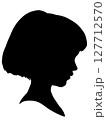 少女横顔シルエット 127712570