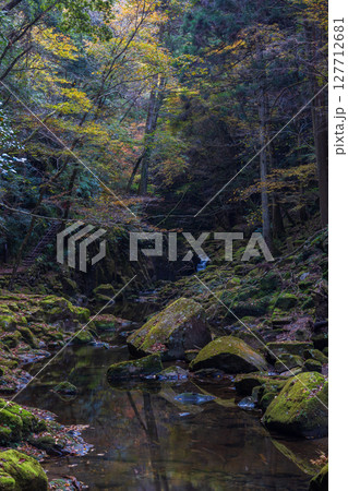 秋の三重県名張市　紅葉の赤目四十八滝 127712681